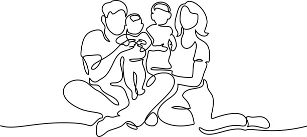 家庭观念父亲母亲和孩子坐着图片下载