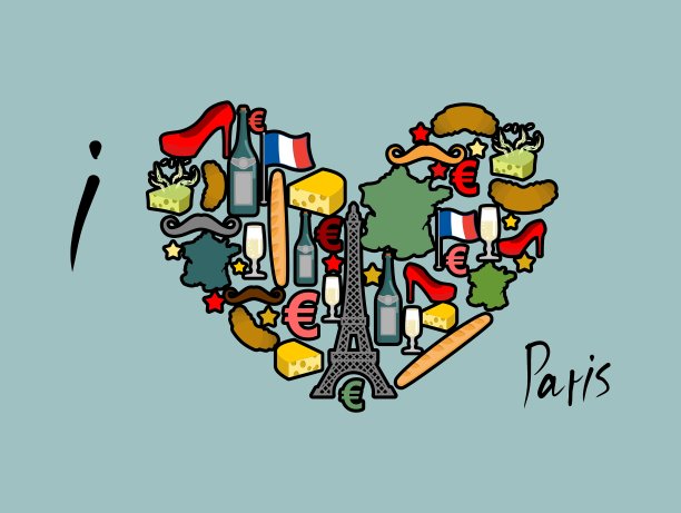 我爱巴黎传统的法国民族套装图片下载