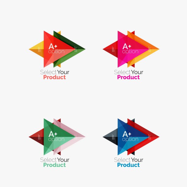 一套三角形选项信息图布局图片下载