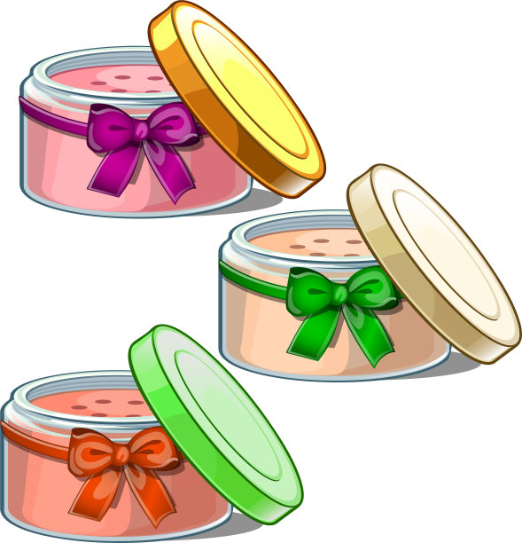 三个开着的化妆瓶，里面装着护肤霜图片下载