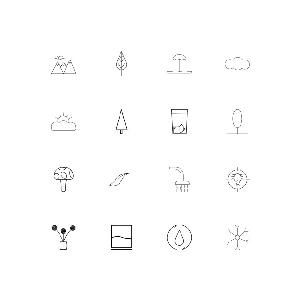 自然线性薄图标设置概述简单的图标图片下载