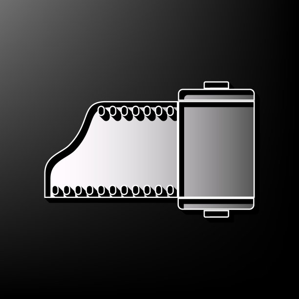 旧照片相机卡带标志灰色3d图片下载