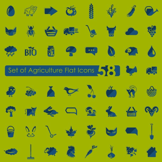 一套农业图标图片下载