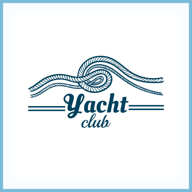 带绳子的游艇俱乐部徽章图片下载