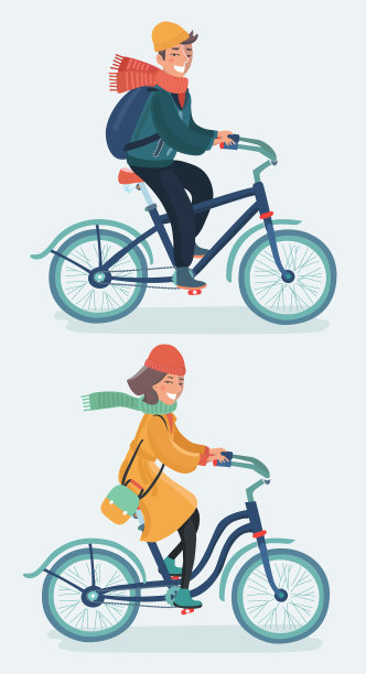 骑自行车的嬉皮士女孩和男孩图片下载