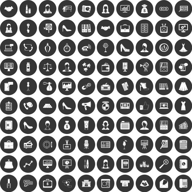 100位商界女性图标设置黑圈图片下载