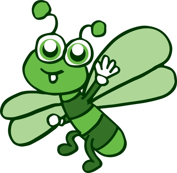 卡通有趣的蜻蜓设计的孩子图片下载