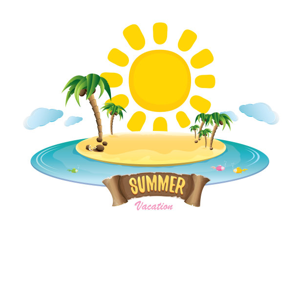 夏季标签与岛屿热带海滩图片下载