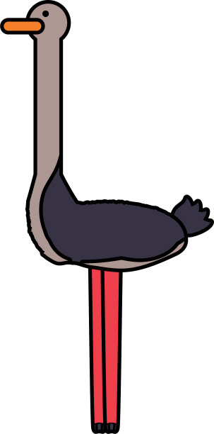 卡通鸵鸟图标图片下载