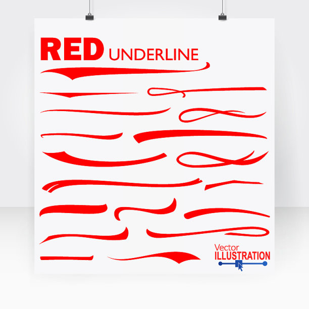 一组手写体下划线的线隔离图片下载