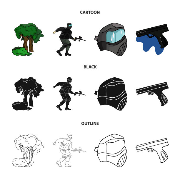 面具枪油漆库存彩弹套装图片下载