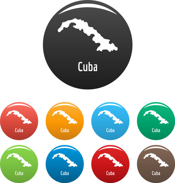 古巴地图在黑色设置简单图片下载