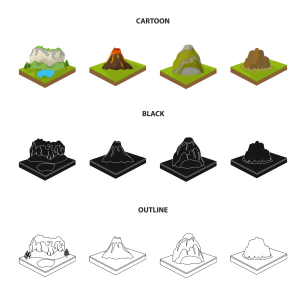 山、石、山水、浮雕图片下载