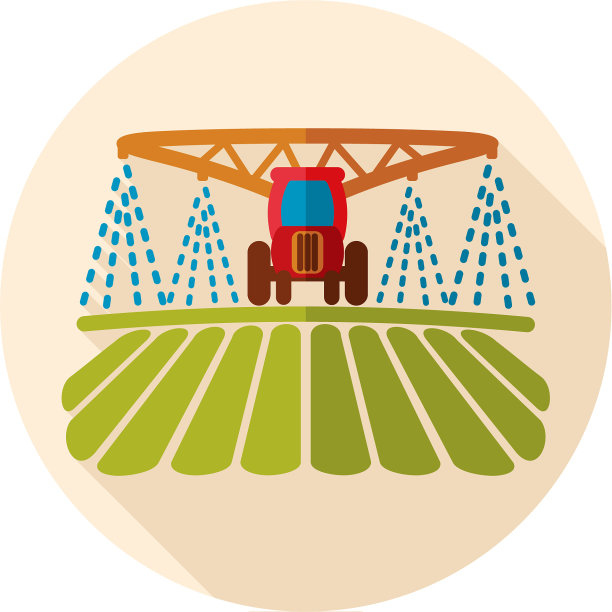 拖拉机灌溉土壤和施肥田图标图片下载