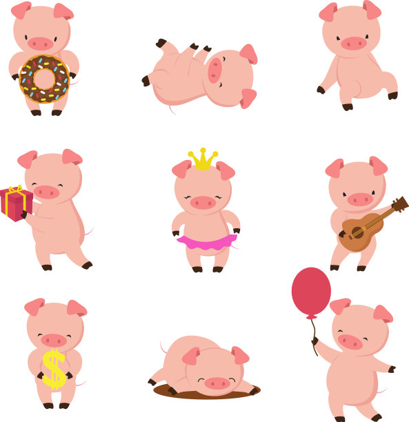 可爱的小猪可爱的小猪宝宝在泥地里吃小猪图片下载