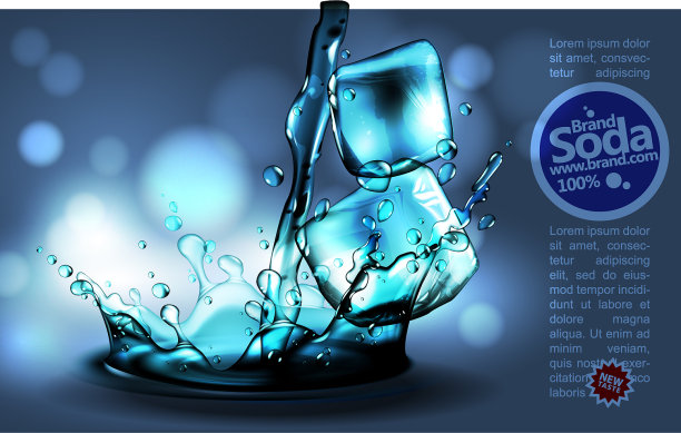 汽水广告设计细致逼真图片下载