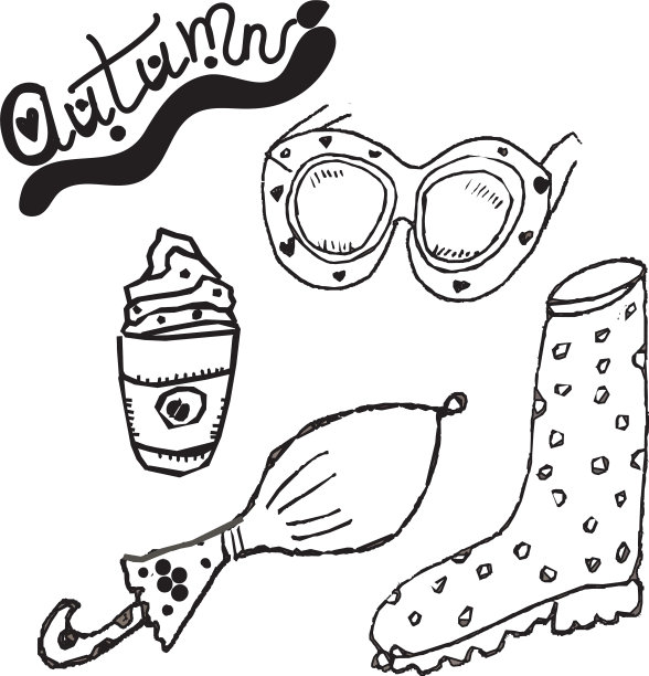 秋季剪纸集手绘图片图片下载