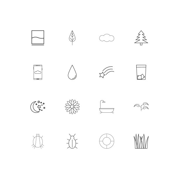 自然线性薄图标设置概述简单的图标图片下载