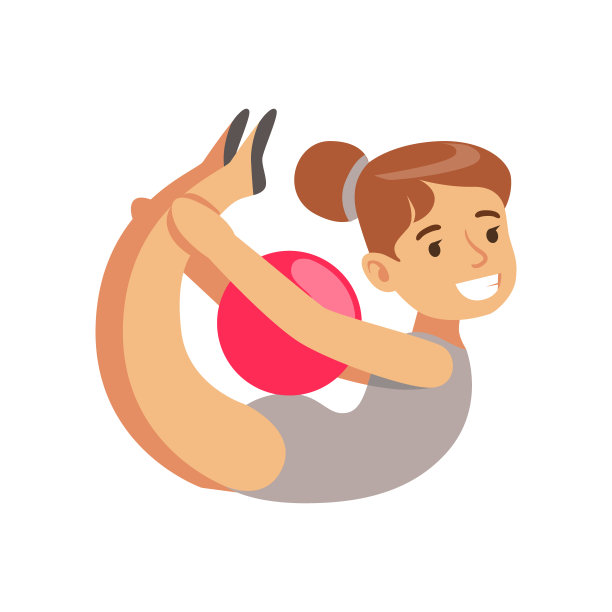 穿着灰色紧身衣的小女孩在做体操图片下载