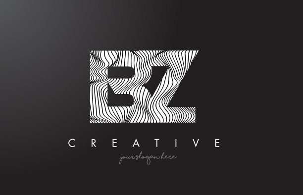 bzbz字母标志带有斑马纹纹理图片下载