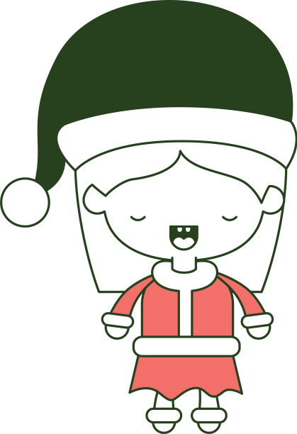 卡通圣诞老人女人全身都是脸眼睛图片下载