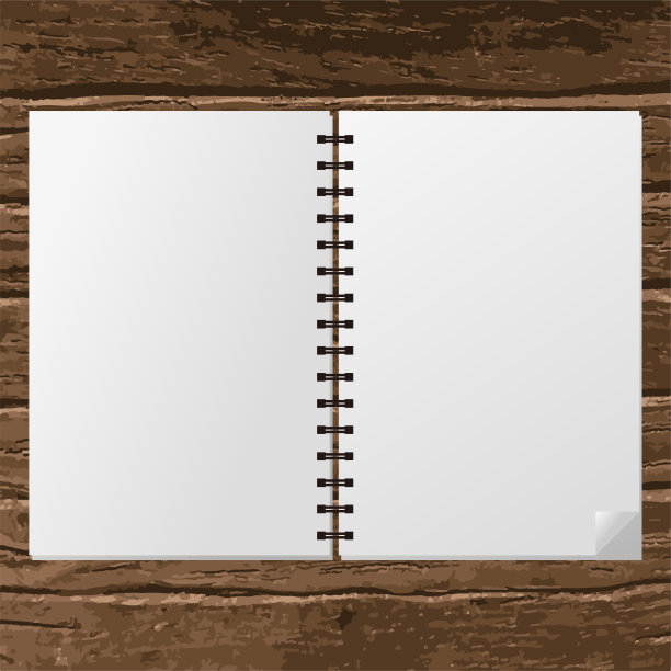 白色笔记本上的棕色木板纹理为背景。图片下载