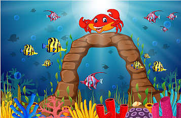 美丽的海底热带蟹图片下载