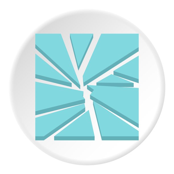 碎玻璃图标平面风格图片下载