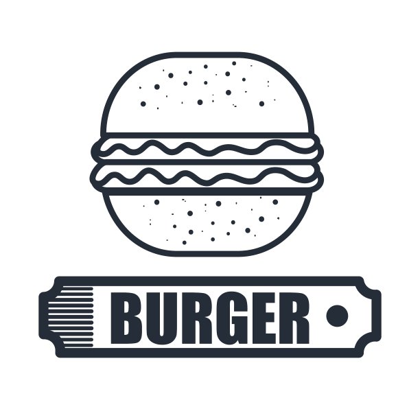 美味汉堡孤立图标设计图片下载
