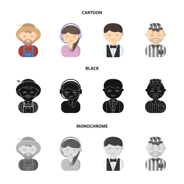 农民操作员服务员囚犯职业设置图片下载