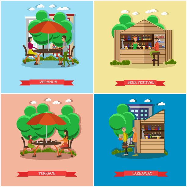 街头食品概念海报人卖图片下载