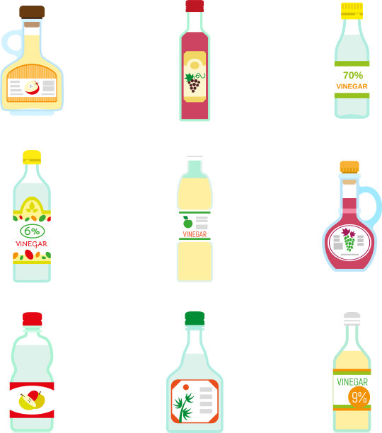 醋图标扁平风格合集图片下载
