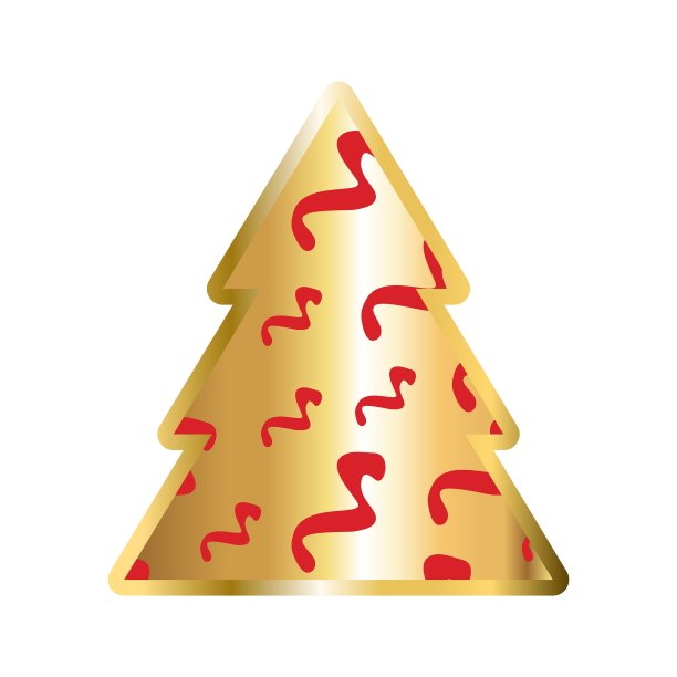 圣诞树金色和红色的图标图片下载