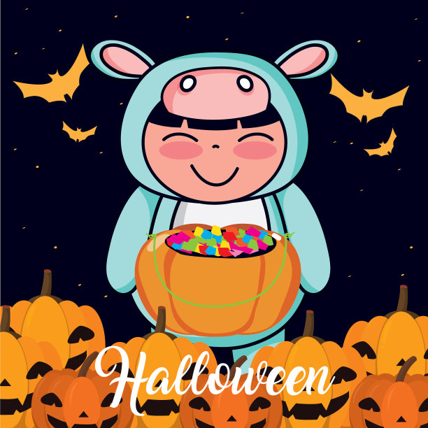 万圣节孩子卡通图片下载