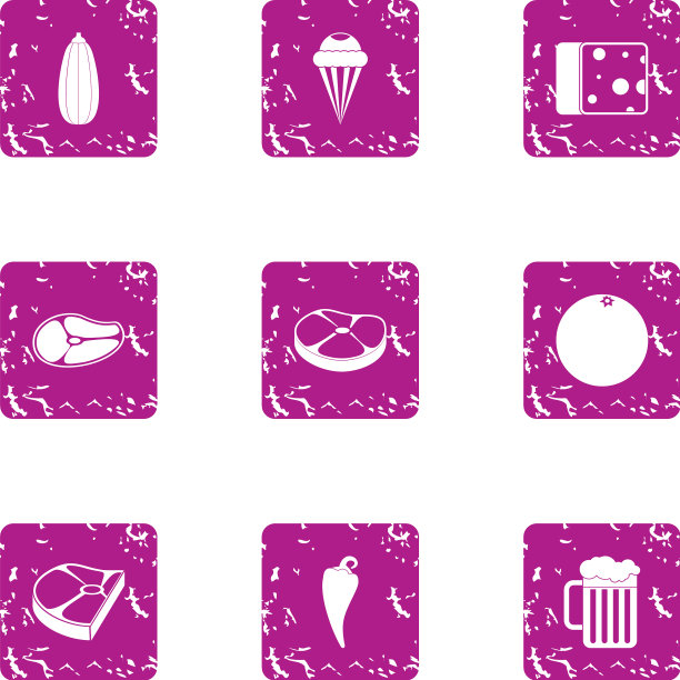 收获食物图标设置垃圾摇滚风格图片下载