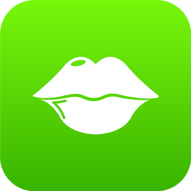嘴唇绿色图标图片下载