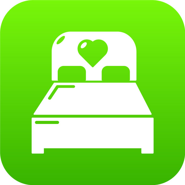 新婚夫妇的床图标绿色图片下载