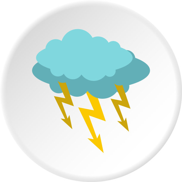 风暴云闪电闪电圆图标图片下载