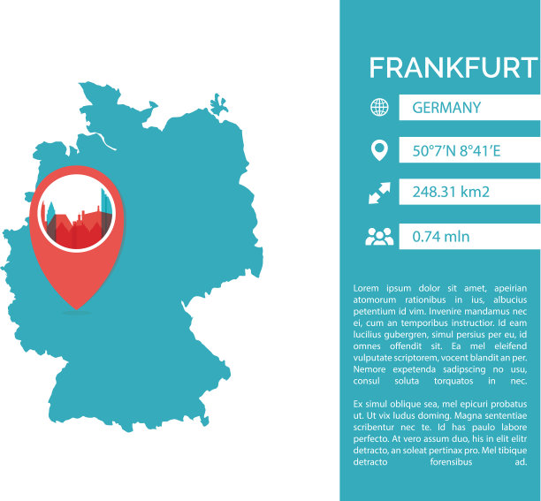 法兰克福的地图信息图片下载
