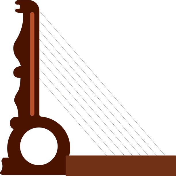 孤立竖琴乐器图片下载