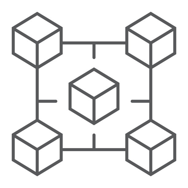 区块链细线图标：金融图片下载