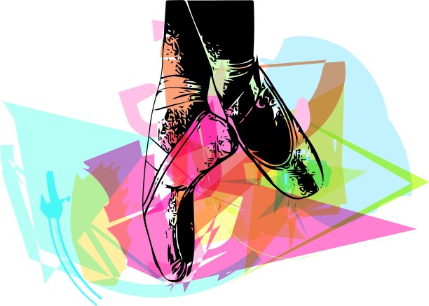 抽象芭蕾尖头鞋图片下载