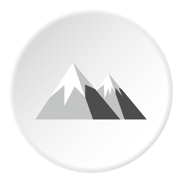 雪山图标平面风格图片下载