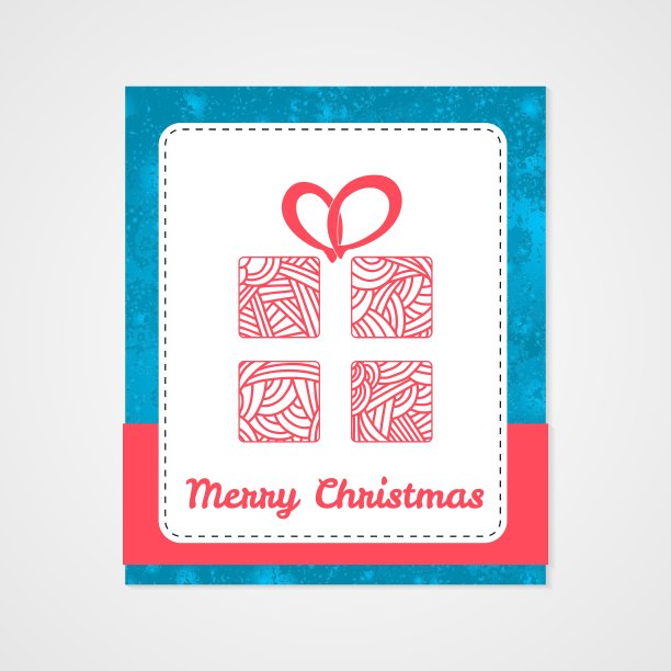 礼品盒与抽象涂鸦图案圣诞图片下载