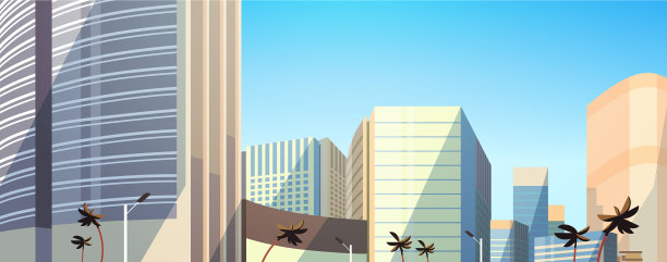 摩天大楼可以看到现代的城市景观图片下载