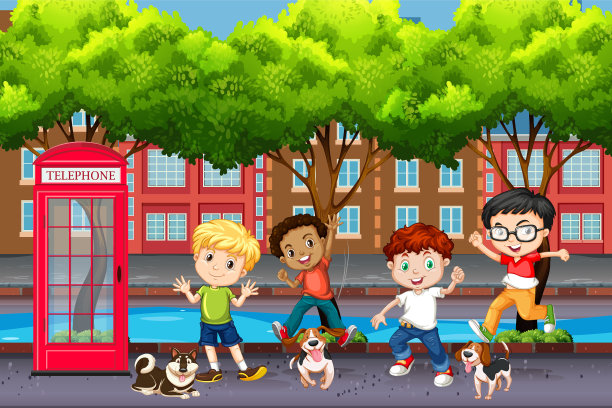 城里顽皮的孩子图片下载