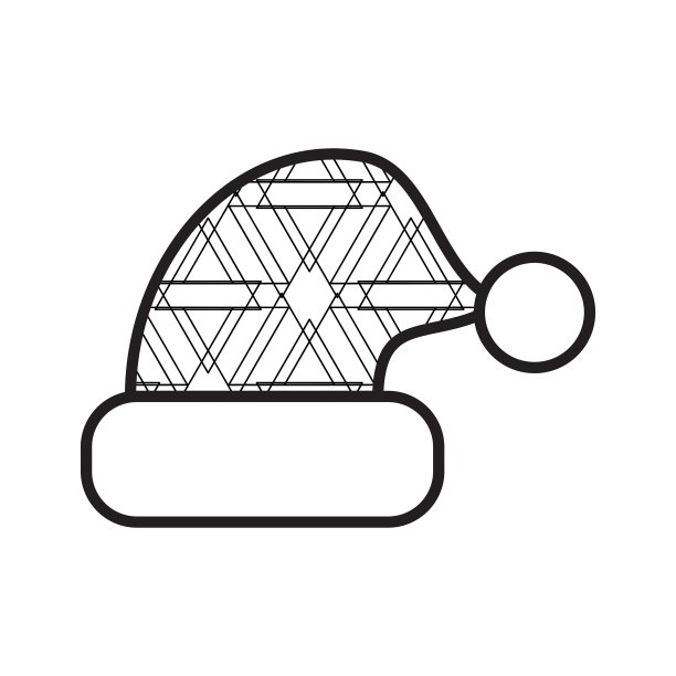 黑白圣诞帽图标图片下载