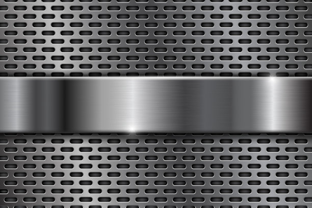 金属穿孔背景与闪光铬图片下载