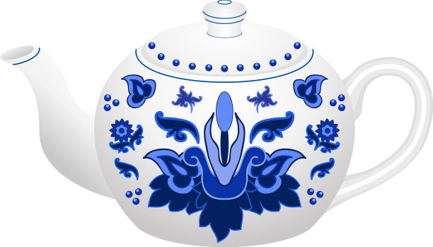 用于茶具装饰的瓷茶壶图片下载