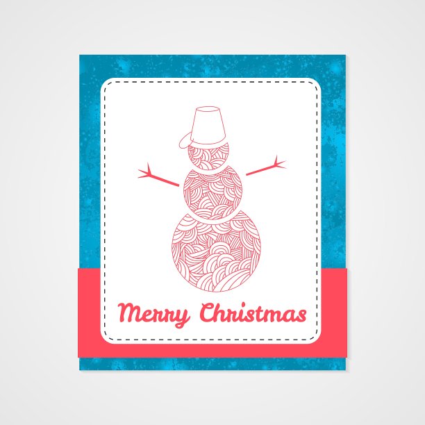 雪人抽象涂鸦圣诞图案图片下载